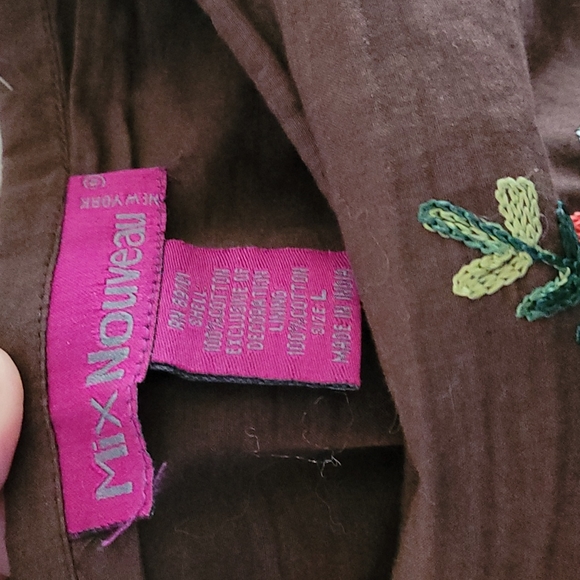 Vintage Brown Embroidered Cotton Boho Skirt L - Picture 3 of 7